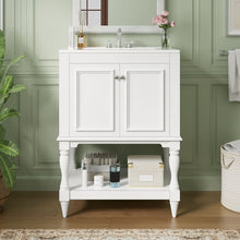 Load image into Gallery viewer, Modern Bathroom Vanity With Sink, Rectangular Cabinet With Open Shelf And Closed Storage