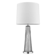 Load image into Gallery viewer, Glass Buffet Lamp With Off-White Empire Shade - Silver
