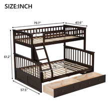 Load image into Gallery viewer, Bunk Bed With Drawers, Convertible Storage Bed