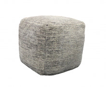 Load image into Gallery viewer, Wool Cube Pouf Ottoman - Gray