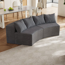 Load image into Gallery viewer, Curved Sectional Sofa With 4 Pillows, Modular Semi Circular Design