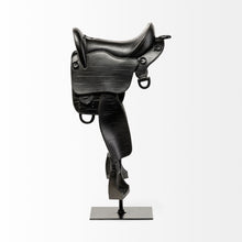 Load image into Gallery viewer, English Horse Saddle Tabletop Sculpture - Black