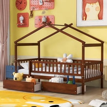 Load image into Gallery viewer, House Bed With 2 Drawers