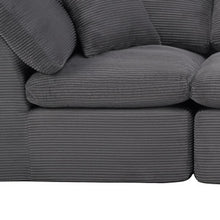 Load image into Gallery viewer, Corduroy Modular Sofa Chaise With Ottoman Toss Pillows (725197) - Dark Gray