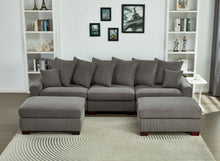 Load image into Gallery viewer, 5 Seater Oversized Convertible L & U Shaped Couch