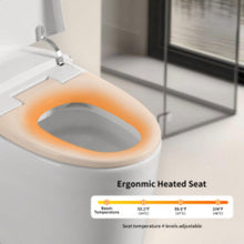 Load image into Gallery viewer, Tankless Smart Toilet With Bidet Built In, 1 Piece, Auto Flush, Auto Open / Close, Heated Seat, Bubble Wash, Warm Water And Dry, Adjustable Temp, Remote Control Side Know - White