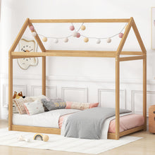 Load image into Gallery viewer, Wooden House Shaped Bed