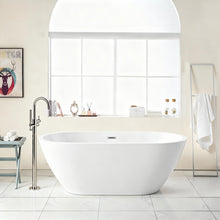 Load image into Gallery viewer, Elegant Oval Freestanding Bathtub, Overflow & Pop Up Drain