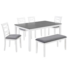 Load image into Gallery viewer, Elegant 6 Piece Dining Table Set With 4 Chairs And Bench