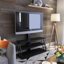 Load image into Gallery viewer, Multi-Function Angle And Height Adjustable Tempered Glass TV Stand - Black