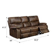Load image into Gallery viewer, Reclining Sofa With USB Charging, Pocket Coil Seating, And Hidden Storage - Brown