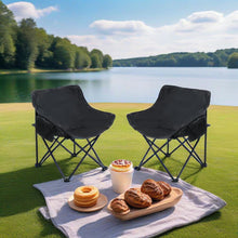 Load image into Gallery viewer, 2 Pieces Outdoor Camping Chairs Folding / Portable, Comfortable Seating, Durable Steel Fram