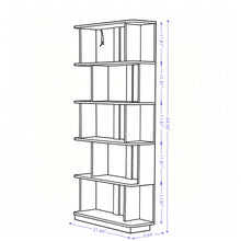 Load image into Gallery viewer, 5 Tier Open Bookshelf, Free Combination Storage Shelving For Living Room - Dark Brown