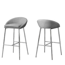 Load image into Gallery viewer, 30" Metal Low Back Bar Chairs (Set of 2) - Gray And Silver