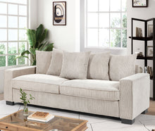 Load image into Gallery viewer, Luxe Sofa With 5 Matching Toss Pillows, Sleek Design, Spacious And Comfortable 3 Seater Couch
