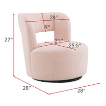 Load image into Gallery viewer, Swivel Comfy Round Barrel Chair With Soft Teddy Fabric For Living Room
