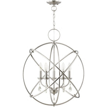 Load image into Gallery viewer, 27" 5 Light Dimmable Chandelier With Shades - Nickel