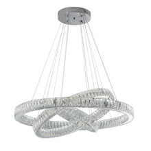 Load image into Gallery viewer, Three Light Crystal LED Dimmable Chandelier - Silver / Clear