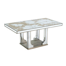 Load image into Gallery viewer, Large Mirrored Dining Table With Elegant Floral Design And - Silver Multi