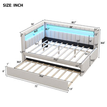 Load image into Gallery viewer, Upholstered Platform Bed With USB Ports And LED Belt
