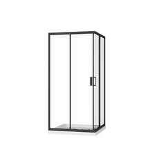 Load image into Gallery viewer, Corner Shower Enclosure, Double Sliding Door & Shower Base - Matte Black