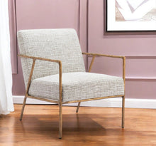 Load image into Gallery viewer, 25" Upholstered Arm Chair - Beige / Gold