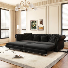 Load image into Gallery viewer, 3 In 1 Convertible Sleeper Sofa Bed With Movable Ottoman