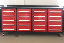 Load image into Gallery viewer, Garage Storage Cabinets With Workbench (With 20 Drawers) - Red