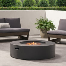 Load image into Gallery viewer, Modern Lightweight Concrete Outdoor Circular Fire Pit 50, 000 Btu