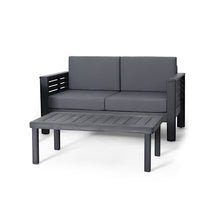 Load image into Gallery viewer, Acacia Wood Loveseat And Coffee Table Set With Cushions