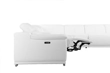 Load image into Gallery viewer, Italian Leather Power Reclining 8 Piece Corner Sectional With Console - White