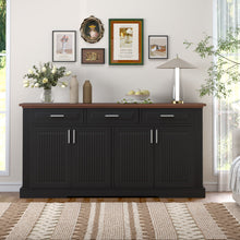 Load image into Gallery viewer, Fluted Sideboard Buffet Cabinet With 4 Doors And 3 Drawers