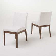 Load image into Gallery viewer, Dining Chairs With Upholstered Seat And Backrest (Set of 2) - Light Beige / Walnut