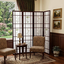 Load image into Gallery viewer, Folding Four Panel Screen Room Divider (469138) - Brown