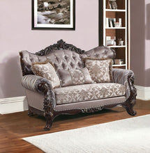 Load image into Gallery viewer, Loveseat And Toss Pillows - Pink / Brown