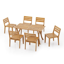 Load image into Gallery viewer, Outdoor 7 Piece Dining Set With Rectangular Table - Teak