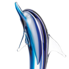 Load image into Gallery viewer, Murano Dolphin Figurine Tabletop Sculpture (376128) - Blue