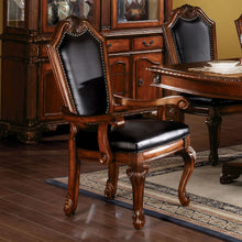 Load image into Gallery viewer, Chateau De Ville - Arm Chair (Set of 2) - Black Synthetic Leather & Cherry Finish