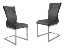 Load image into Gallery viewer, Upholstered Dining Side Chairs (Set of 2) - Gray / Silver