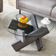 Load image into Gallery viewer, Modern Round Glass Coffee Table With Tempered Glass