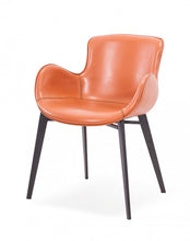 Load image into Gallery viewer, Upholstered Faux Leather Dining Arm Chair - Terra Cotta