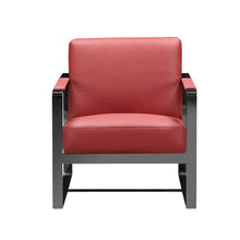 Load image into Gallery viewer, Genuine Leather Arm Chair - Red And Black
