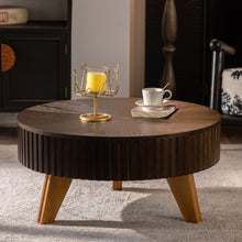 Load image into Gallery viewer, Round Retro Coffee With Solid Wood Legs