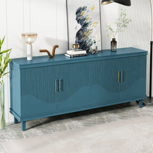 Load image into Gallery viewer, 4 Door Cabinet, Large Storage For Living Room - Blue