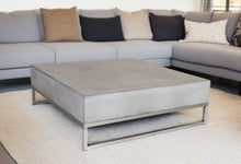 Load image into Gallery viewer, Modern Square Concrete And Steel Coffee Table - Dark Gray