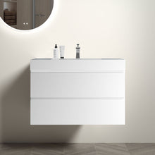 Load image into Gallery viewer, Alice - Bathroom Vanity With Large Storage, Sink Wall Mounted Floating Bathroom Vanity For Modern Bathroom, One-Piece Sink Basin Without Drain And Faucet