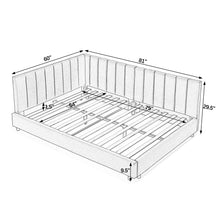 Load image into Gallery viewer, Mid-Century Upholstered Tufted Bed Frame With Backrest And Armrests