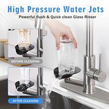 Load image into Gallery viewer, 3 In 1 Kitchen Faucet With Press Type Glass Rinser, High Arc Pull Down Sprayer