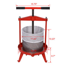 Load image into Gallery viewer, Fruit And Wine Press With T-Shaped Hand Shank, 3.69 Gallon / 14L - Red