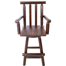 Load image into Gallery viewer, Rustic Bar Stool, Fir Wood Construction, Wide Armrest